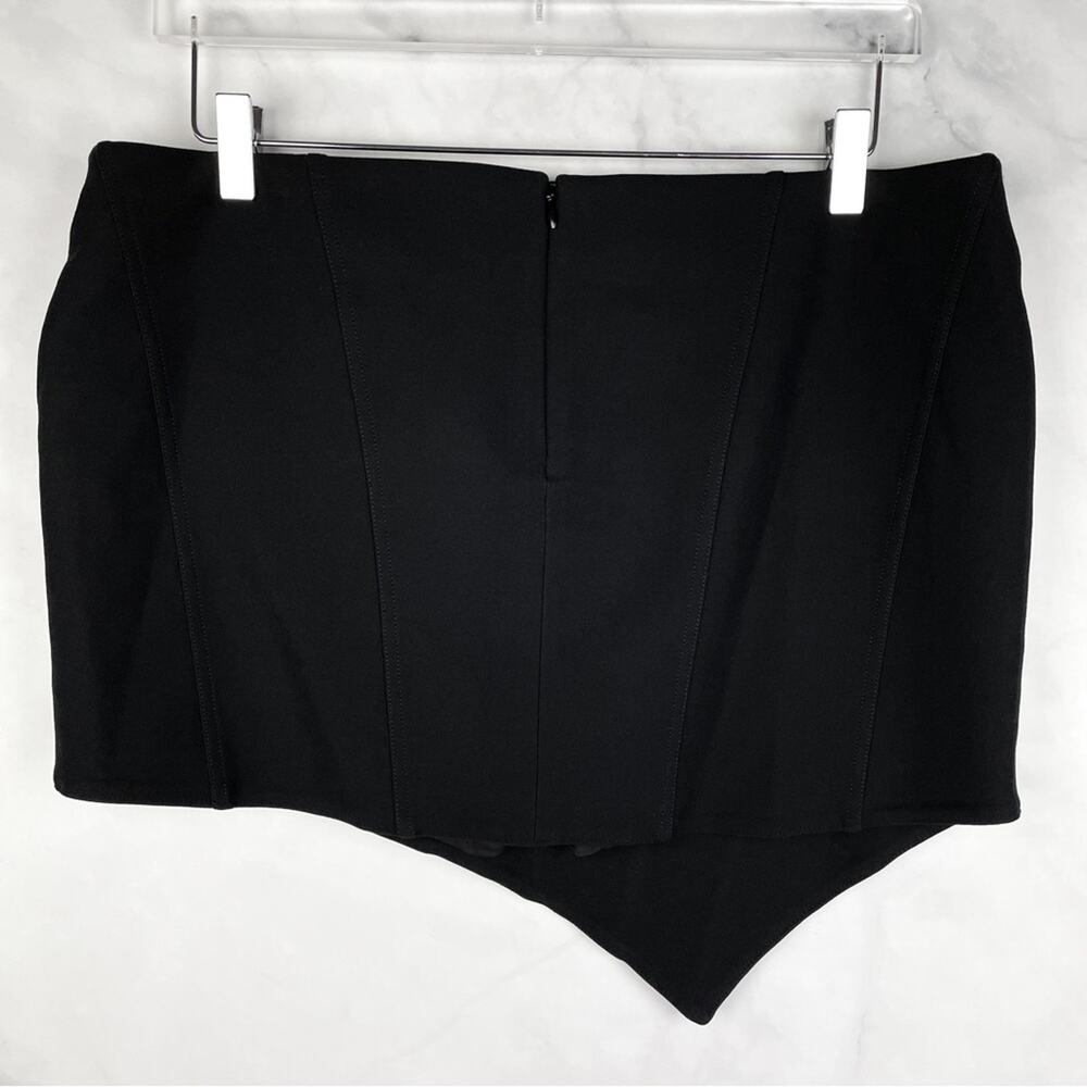 NEW Revolve H:ours Celina Skort Asymmetric Ponte Knit Skirt Corset Sexy Black XL - Picture 7 of 11